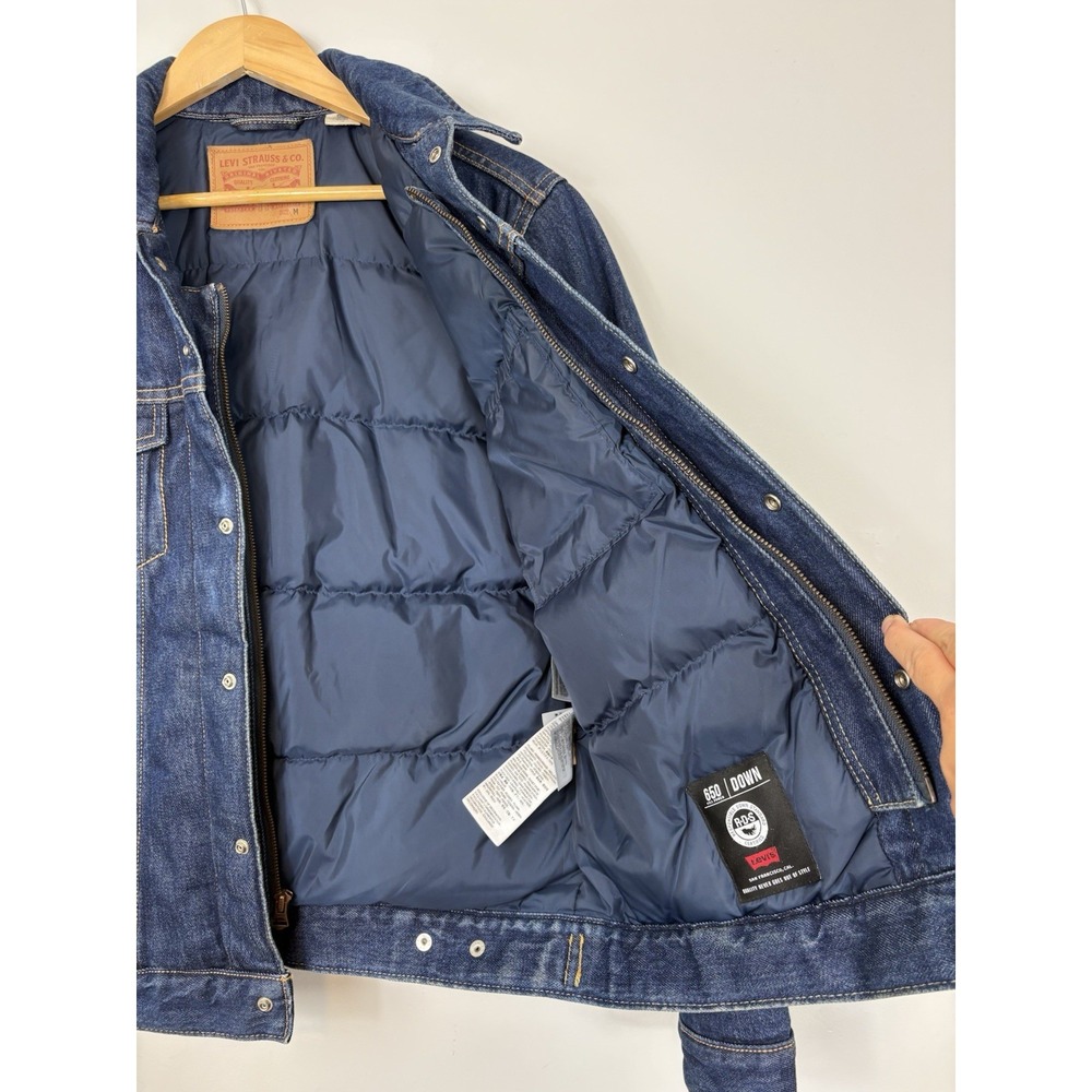 Levi's 650-Fill Down Denim Trucker Jacket Men's Sz M Blue Quilted Lining Rare